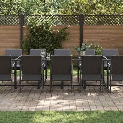 Set da Pranzo per Giardino 15 pcs Nero Acciaio | homemem39