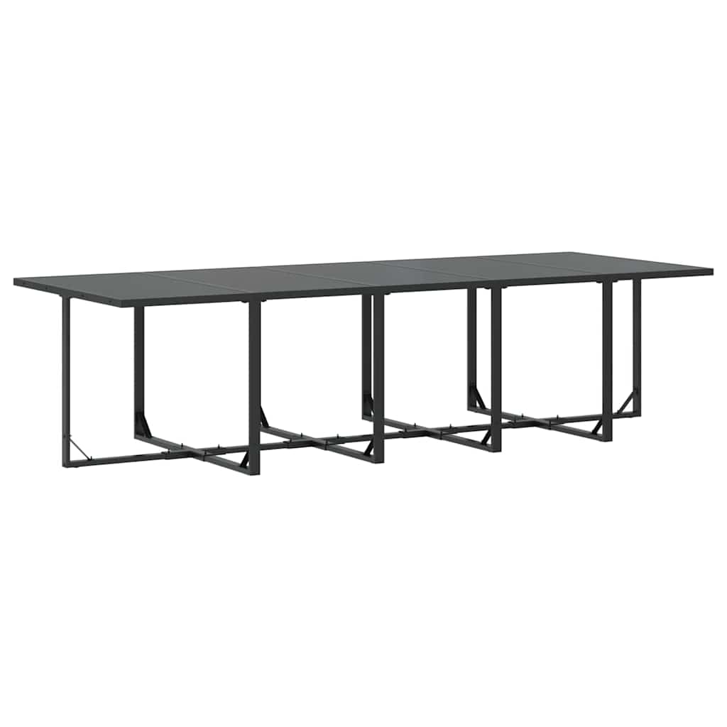 Set da Pranzo per Giardino 15 pcs Nero Acciaio | homemem39