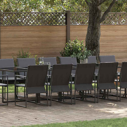 Set da Pranzo per Giardino 17 pcs Nero Acciaio | homemem39