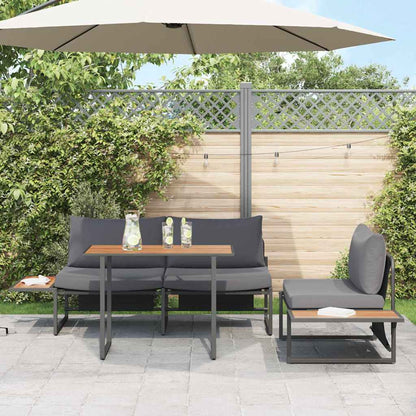 Set da Pranzo per Giardino 3 pcs Antracite Acciaio | homemem39