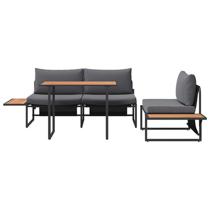 Set da Pranzo per Giardino 3 pcs Antracite Acciaio | homemem39