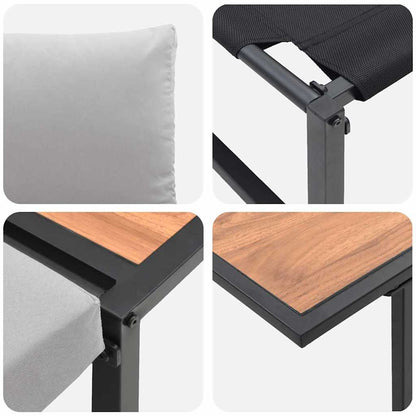 Set da Pranzo per Giardino 3 pcs Grigio chiaro Acciaio | homemem39