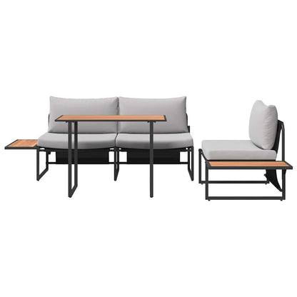 Set da Pranzo per Giardino 3 pcs Grigio chiaro Acciaio | homemem39