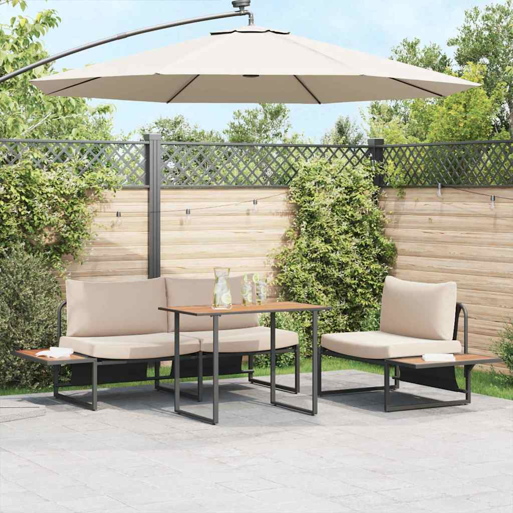 Set da Pranzo per Giardino 3 pcs Talpa Acciaio | homemem39