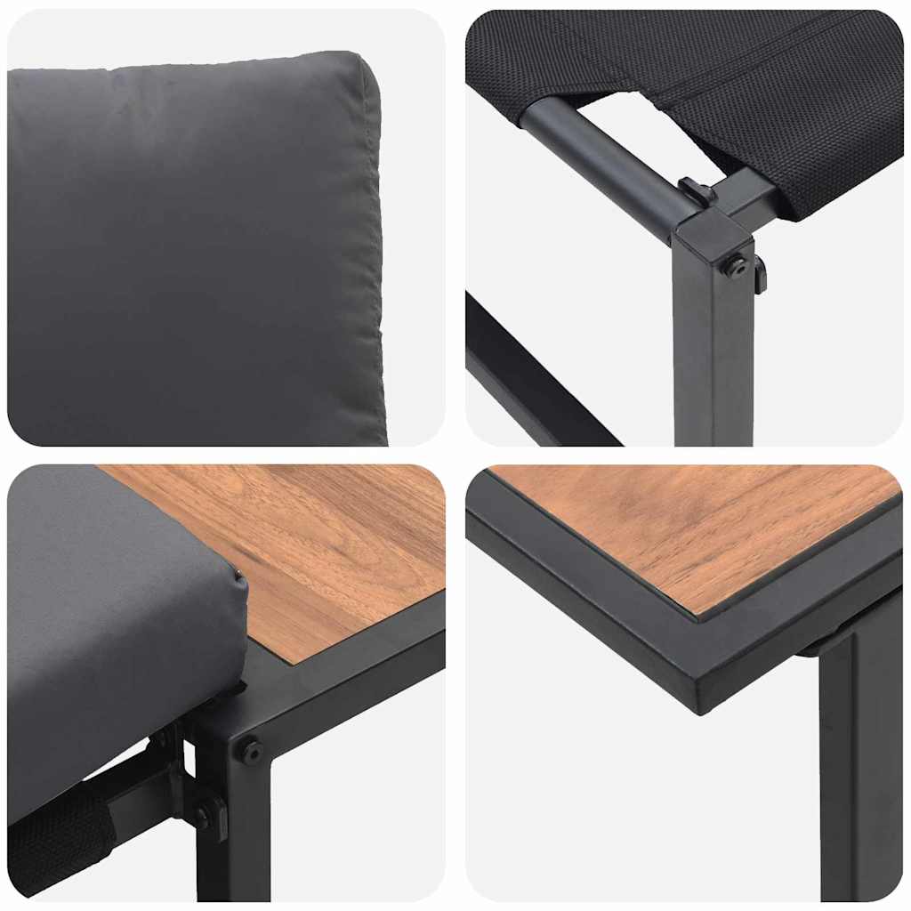 Set da Pranzo per Giardino 3 pcs Antracite Acciaio | homemem39