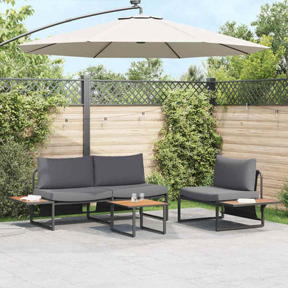 Set da Pranzo per Giardino 3 pcs Antracite Acciaio | homemem39