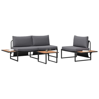 Set da Pranzo per Giardino 3 pcs Antracite Acciaio | homemem39