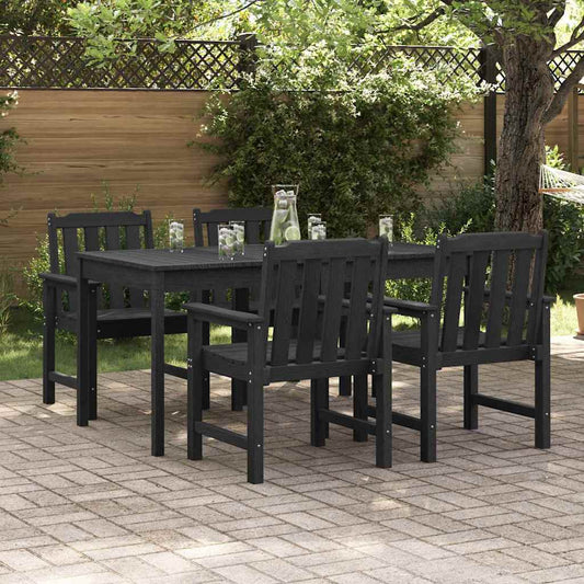 Sedia da Giardino 4 pcs Nero 65.5 x 59 x 88 cm Polietilene