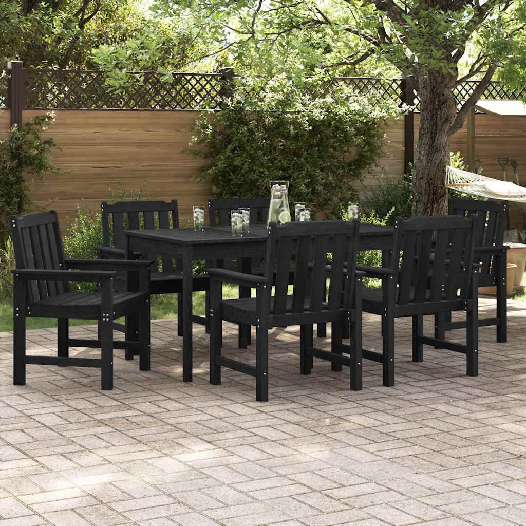 Sedia da Giardino 6 pcs Nero 65.5 x 59 x 88 cm Polietilene