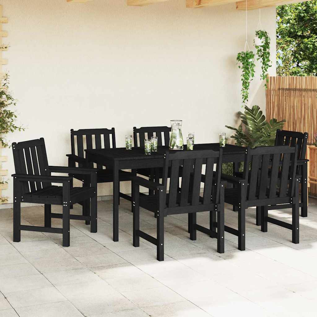 Sedia da Giardino 6 pcs Nero 65.5 x 59 x 88 cm Polietilene