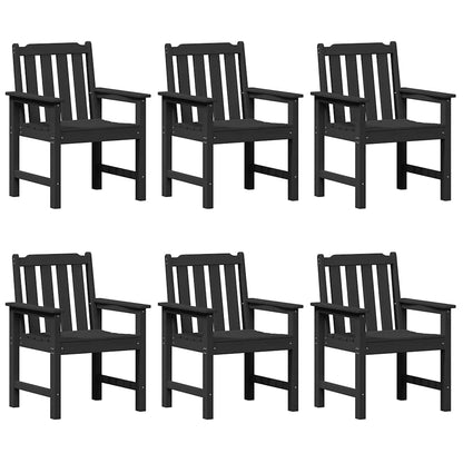 Sedia da Giardino 6 pcs Nero 65.5 x 59 x 88 cm Polietilene