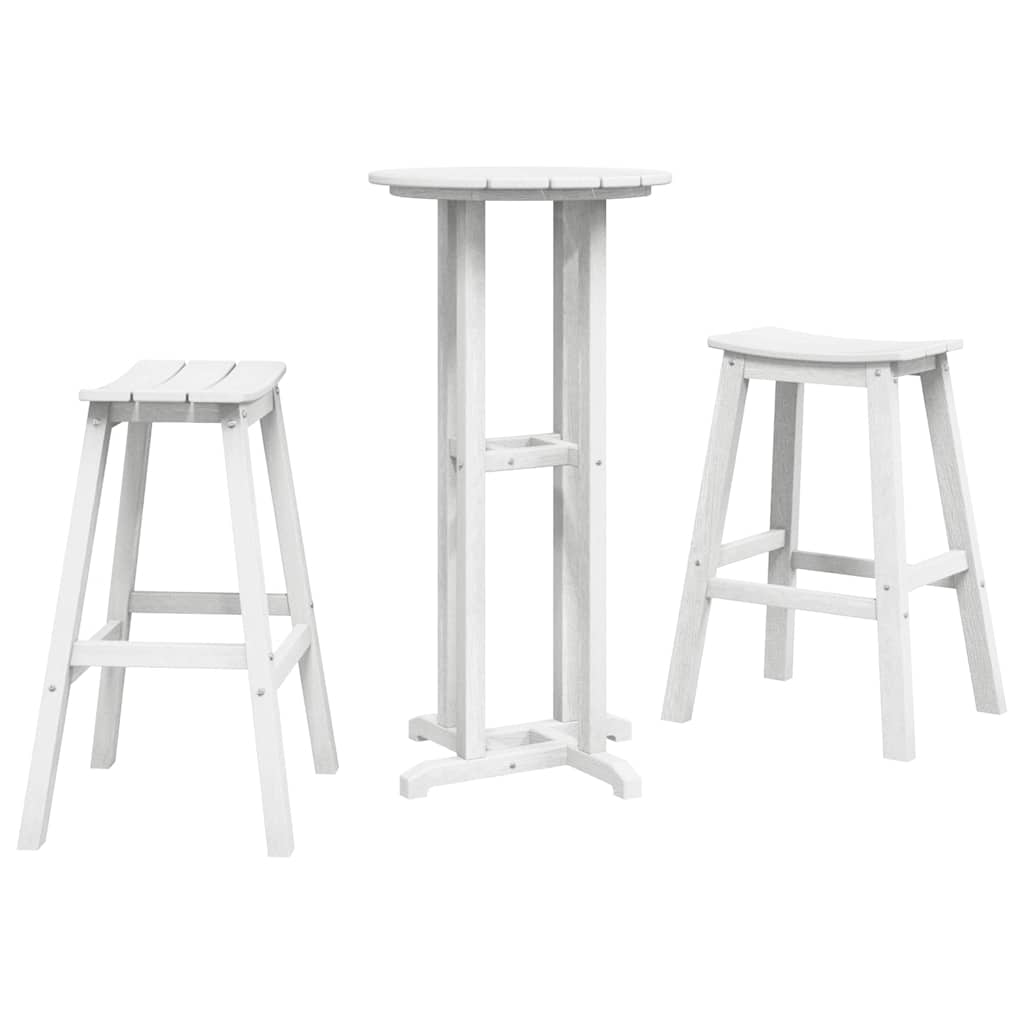 Set Bar da Giardino 3 pcs Bianco HDPE | homemem39