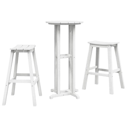 Set Bar da Giardino 3 pcs Bianco HDPE | homemem39