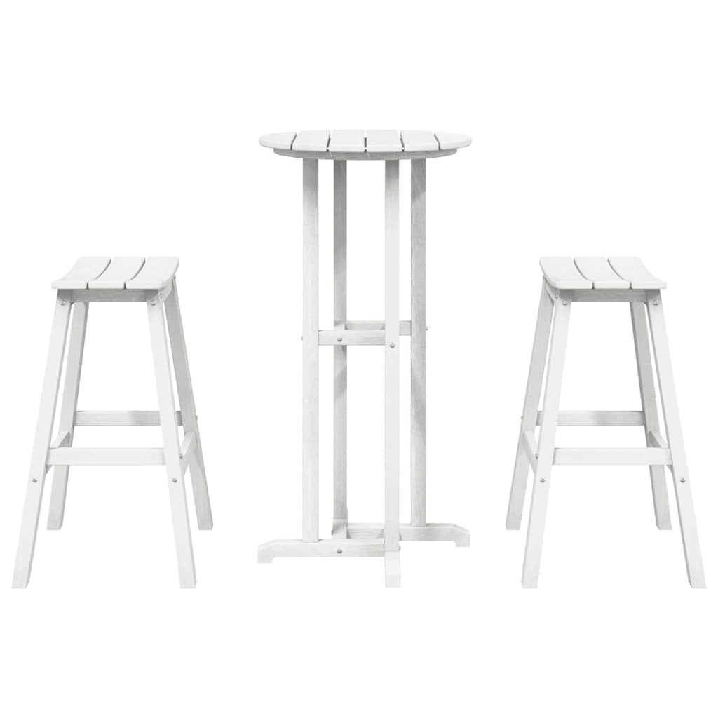 Set Bar da Giardino 3 pcs Bianco HDPE | homemem39