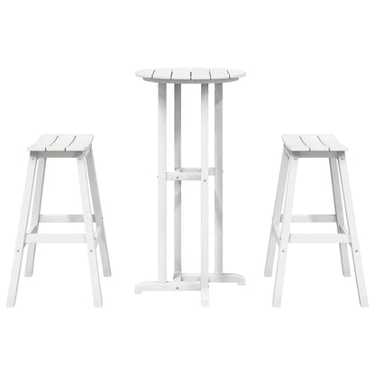 Set Bar da Giardino 3 pcs Bianco HDPE | homemem39