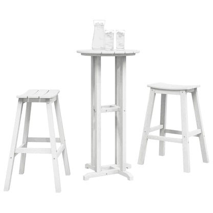 Set Bar da Giardino 3 pcs Bianco HDPE | homemem39