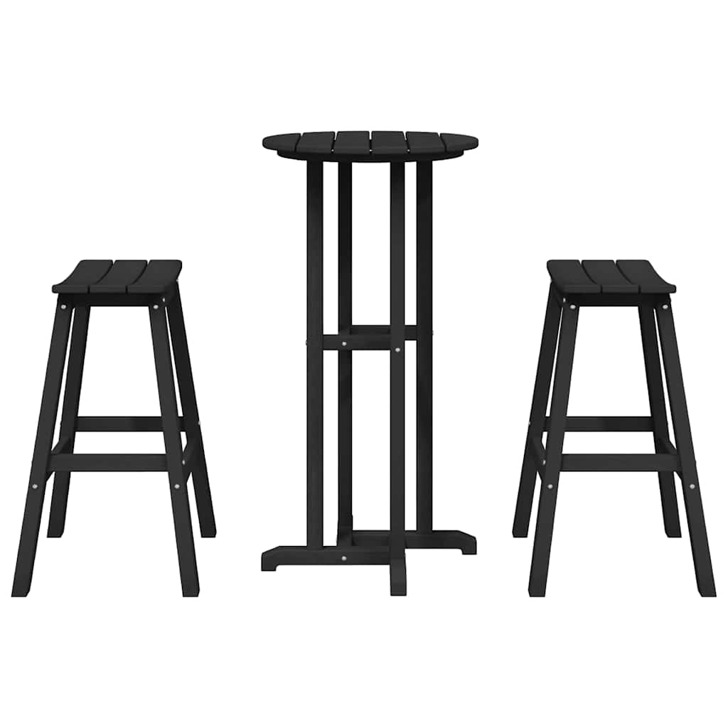 Set Bar da Giardino 3 pcs Nero HDPE | homemem39
