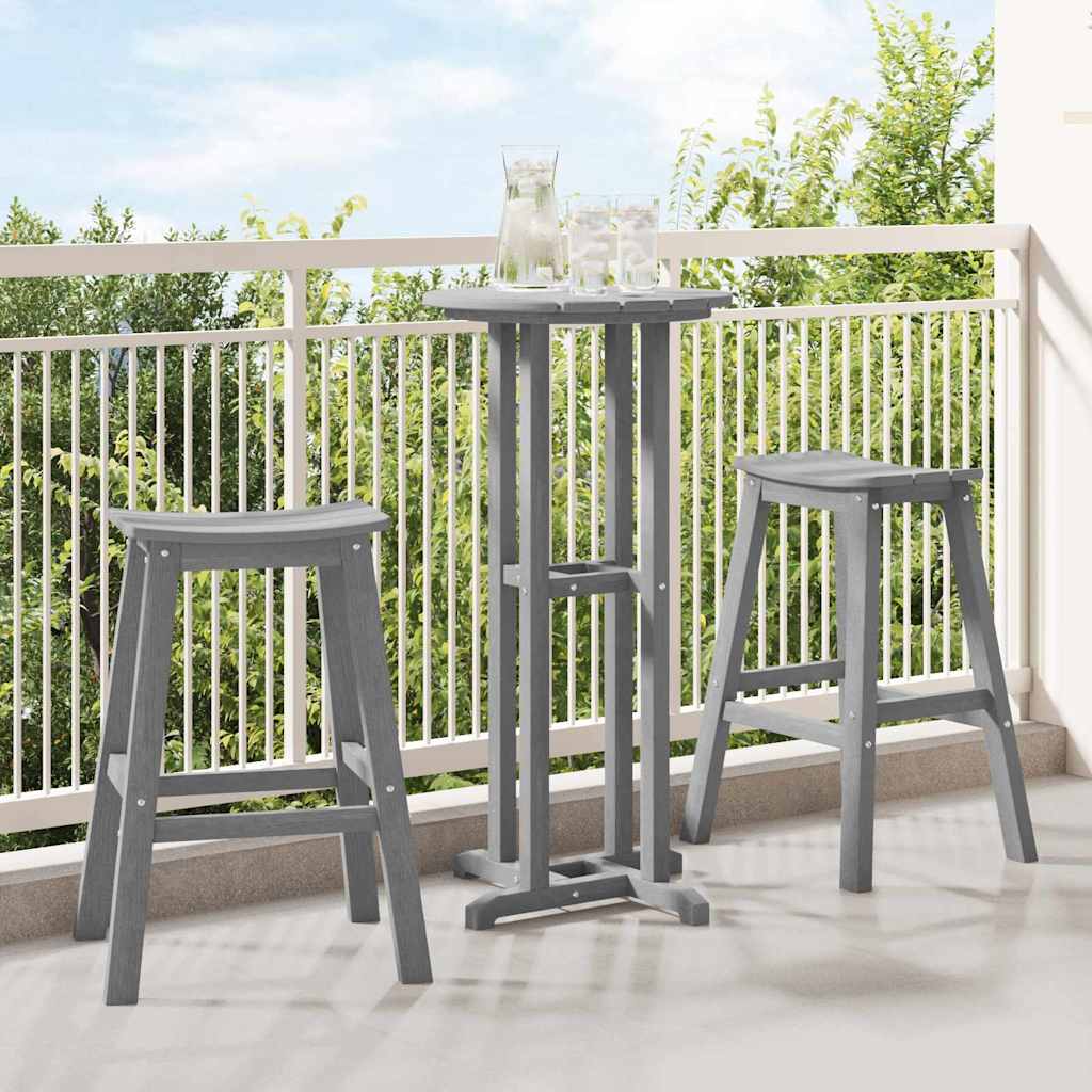 Set Bar da Giardino 3 pcs Grigio chiaro HDPE | homemem39