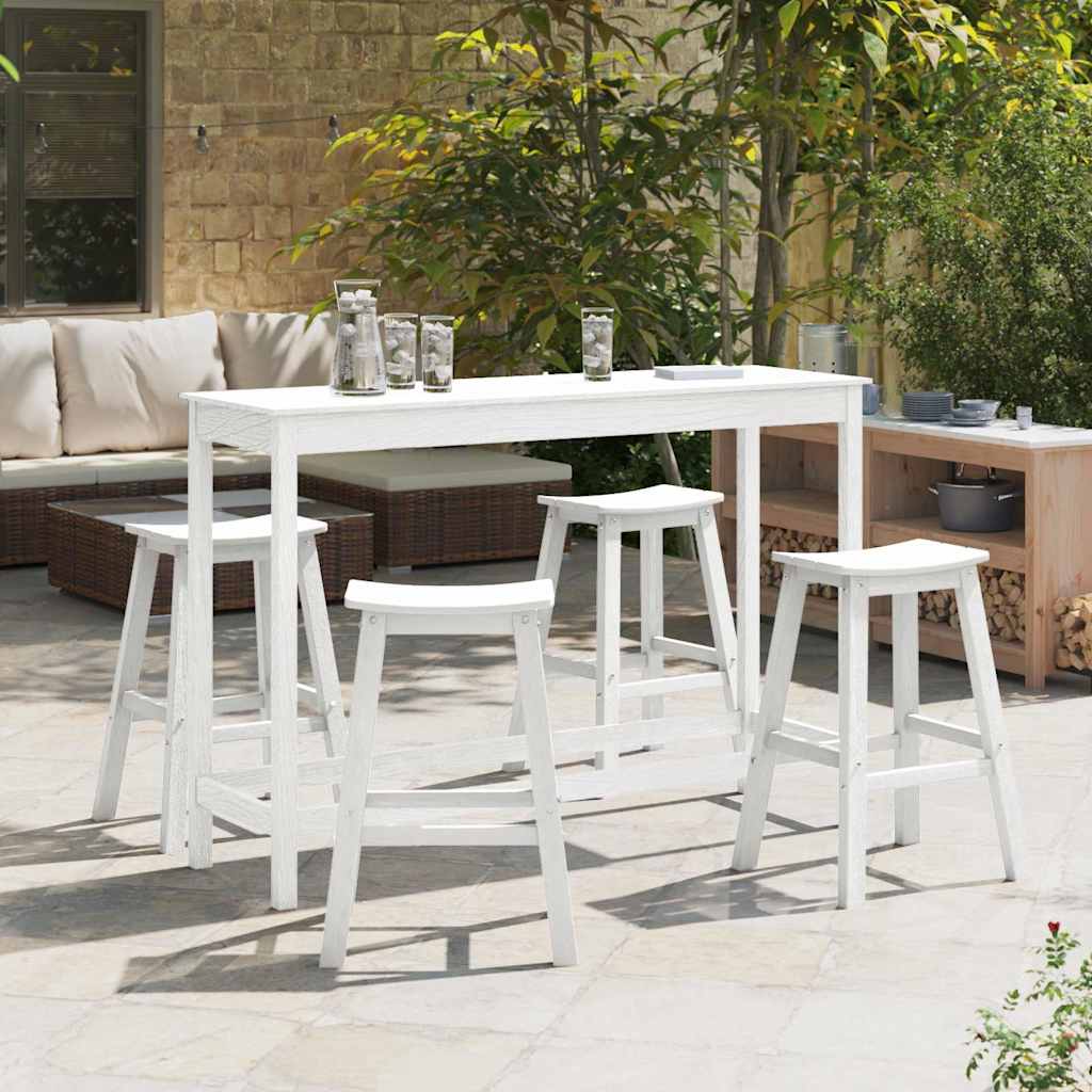 Set Bar da Giardino 4 pcs Bianco HDPE | homemem39