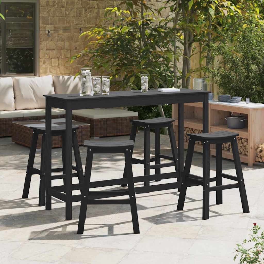 Set Bar da Giardino 4 pcs Nero HDPE | homemem39