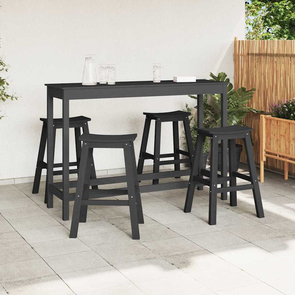 Set Bar da Giardino 4 pcs Nero HDPE | homemem39