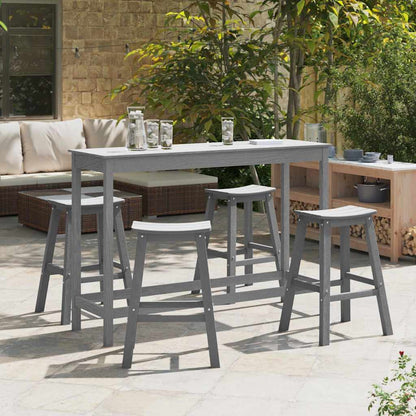 Set Bar da Giardino 4 pcs Grigio chiaro HDPE | homemem39