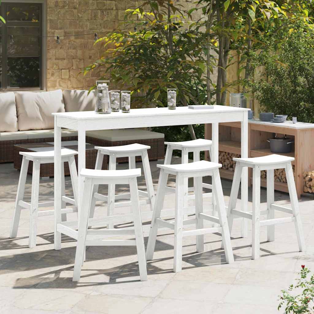 Set Bar da Giardino 6 pcs Bianco HDPE | homemem39