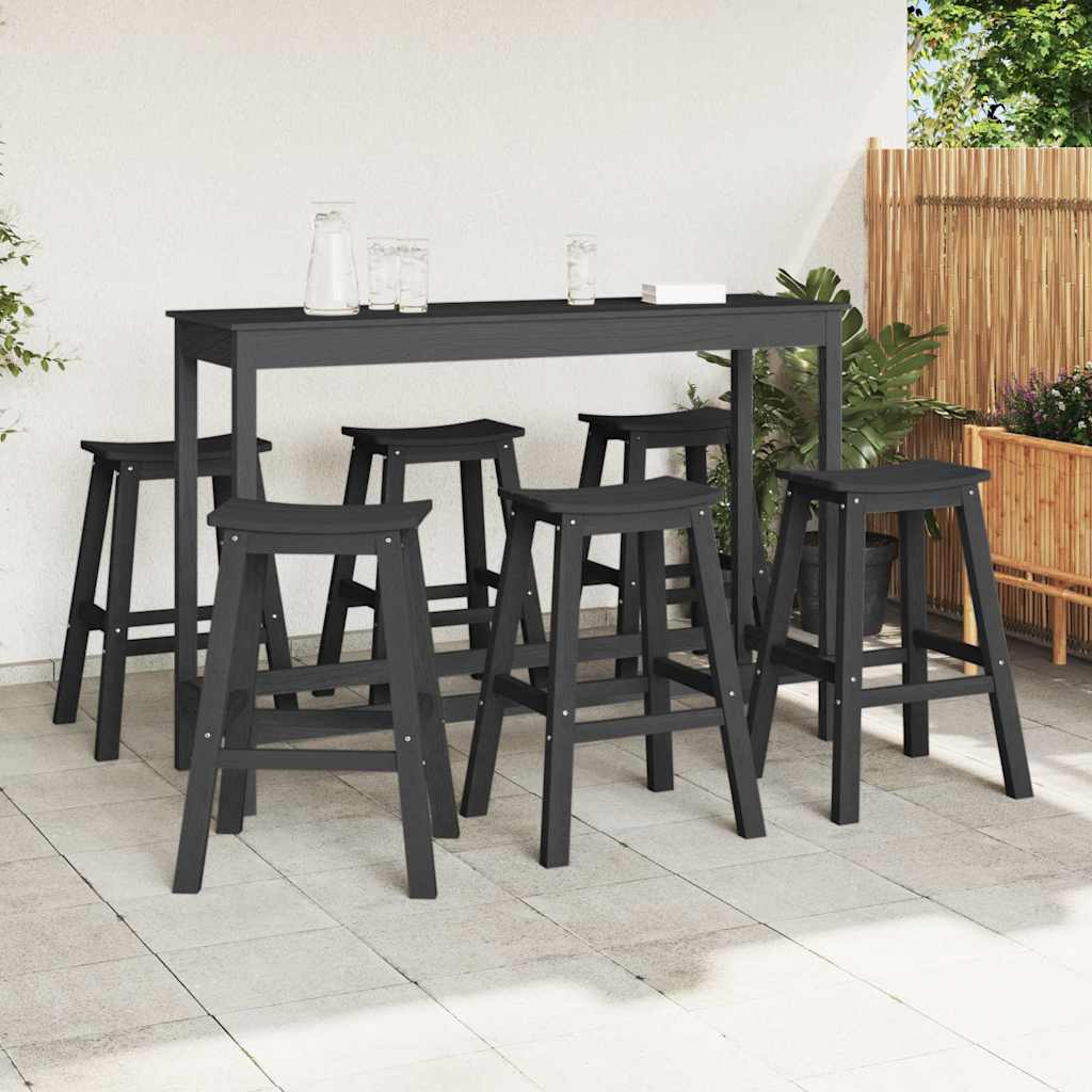 Set Bar da Giardino 6 pcs Nero HDPE | homemem39