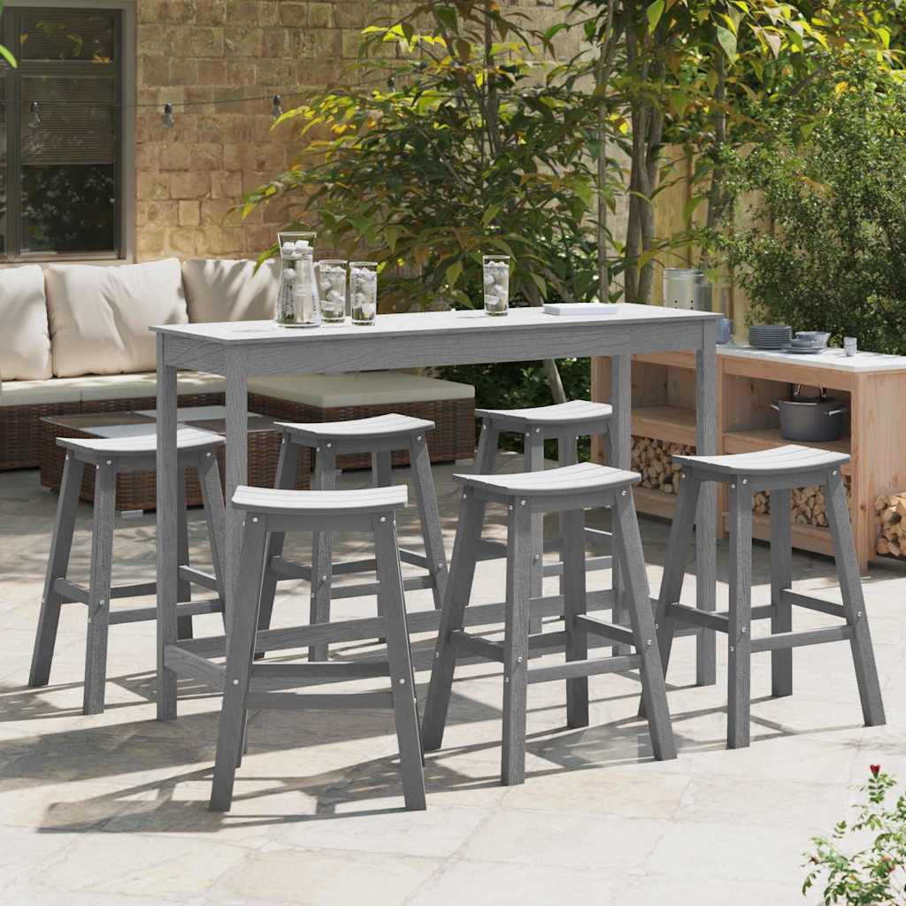 Set Bar da Giardino 6 pcs Grigio chiaro HDPE | homemem39