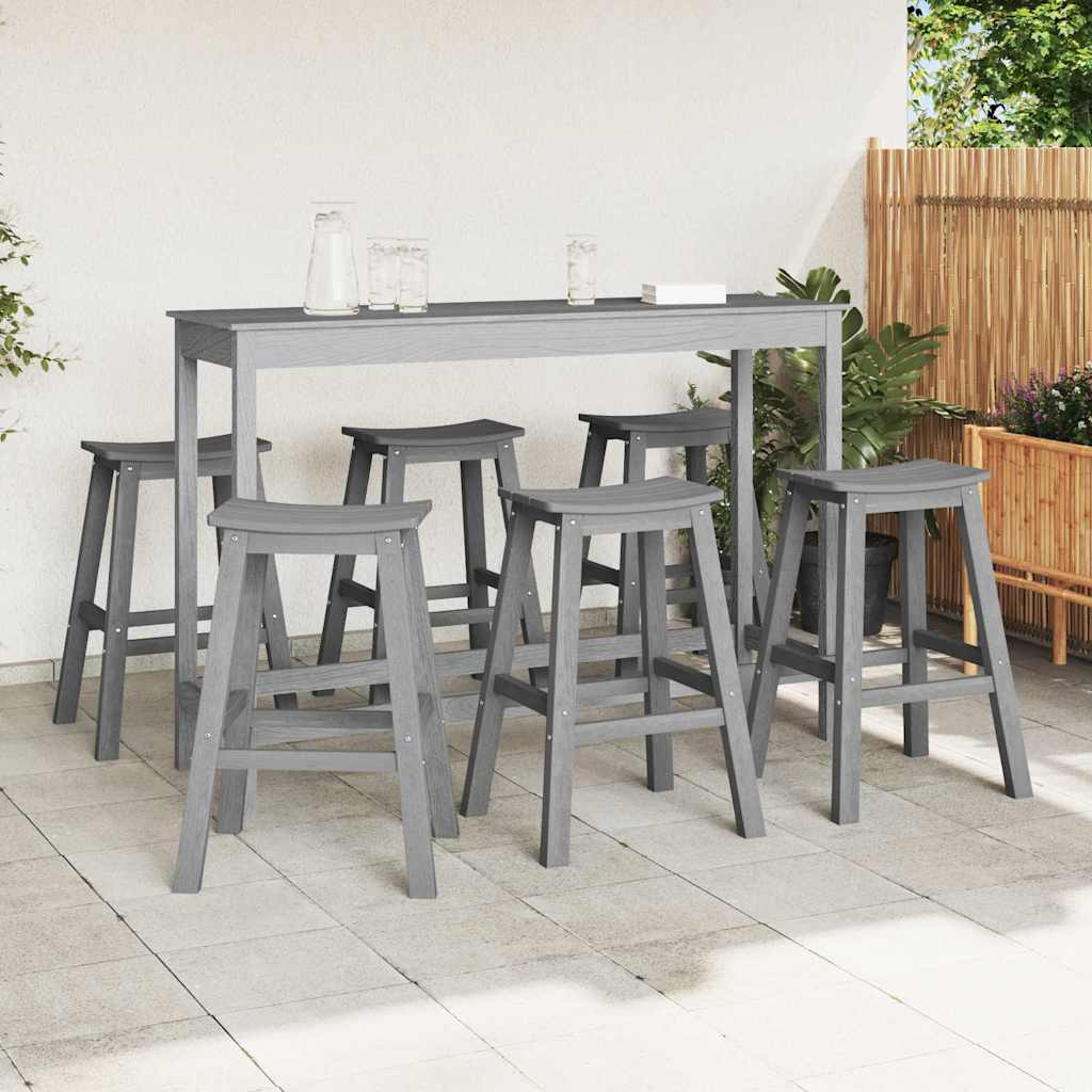 Set Bar da Giardino 6 pcs Grigio chiaro HDPE | homemem39