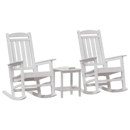 Sedia a dondolo 3 pcs Bianco Polietilene
