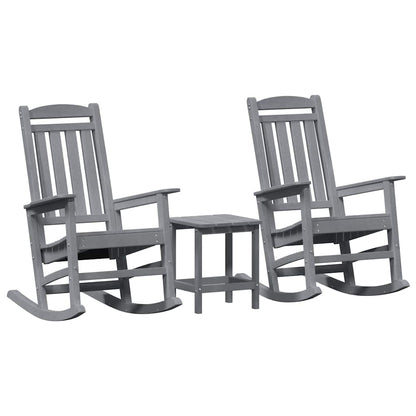 Sedia a dondolo 3 pcs Grigio chiaro Polietilene | homemem39