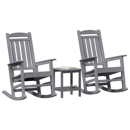 Sedia a dondolo 3 pcs Grigio chiaro Polietilene | homemem39