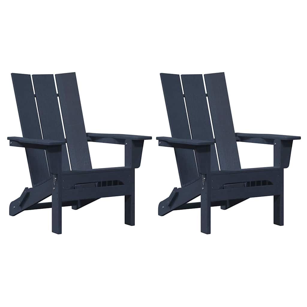 Sedia da Giardino 2 pcs Navy 80.5 x 74.5 x 92 cm Polietilene