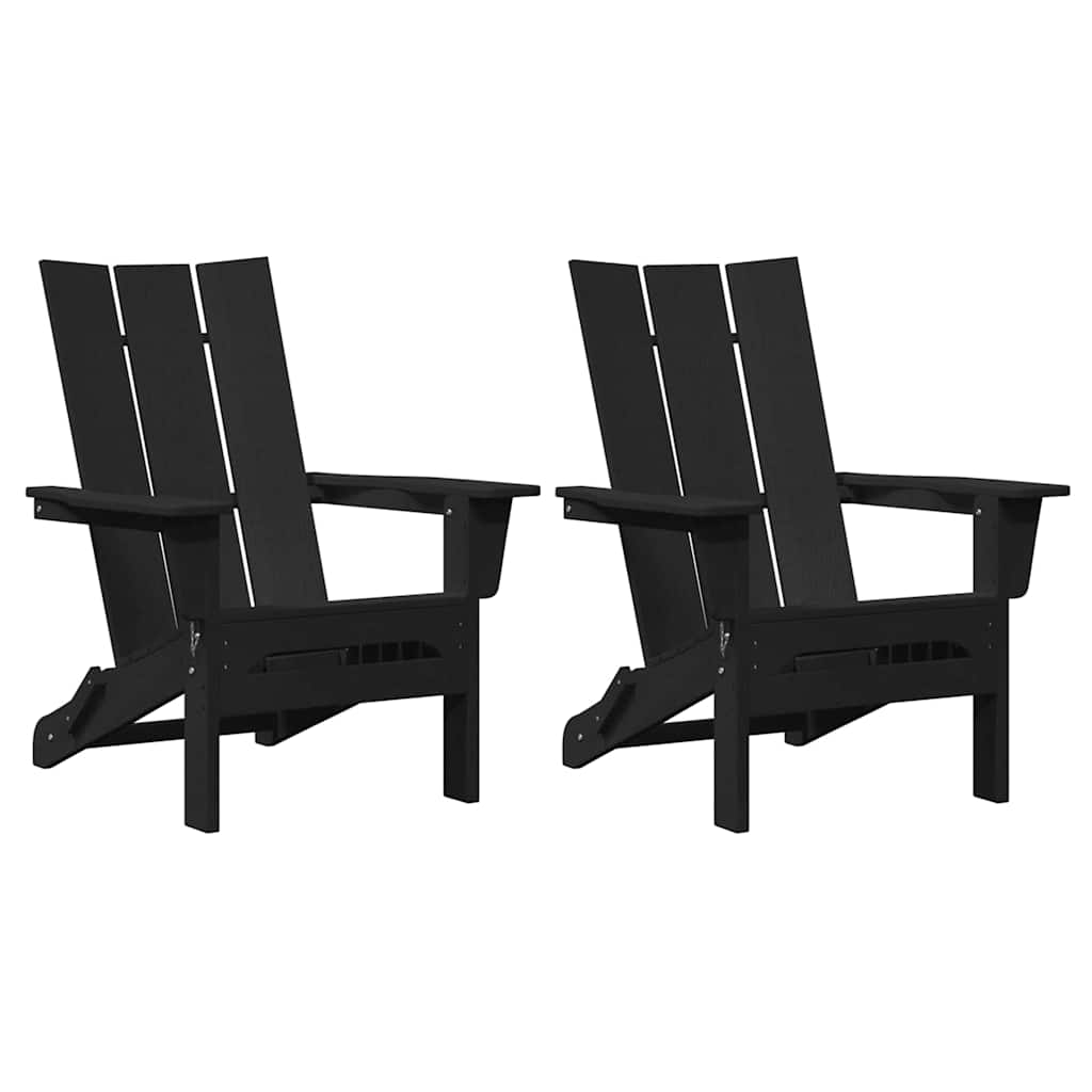 Sedia da Giardino 2 pcs Nero 80.5 x 74.5 x 92 cm Polietilene