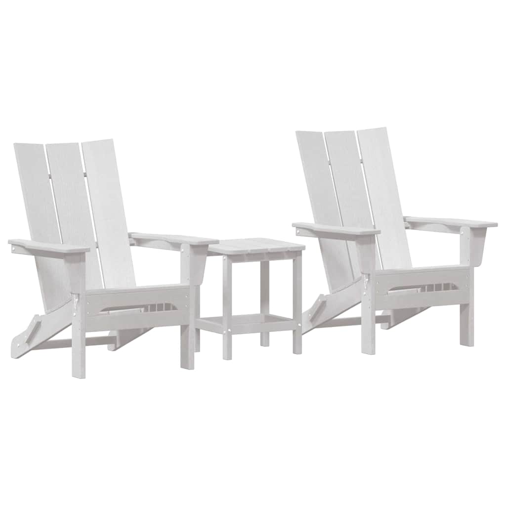 Sedia da Giardino 3 pcs Bianco 80.5 x 74.5 x 92 cm Polietilene