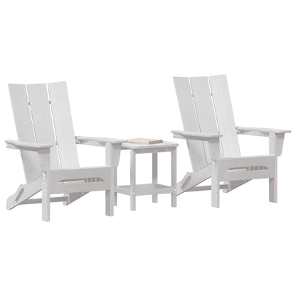 Sedia da Giardino 3 pcs Bianco 80.5 x 74.5 x 92 cm Polietilene