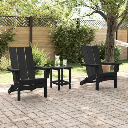 Sedia da Giardino 3 pcs Nero 80.5 x 74.5 x 92 cm Polietilene