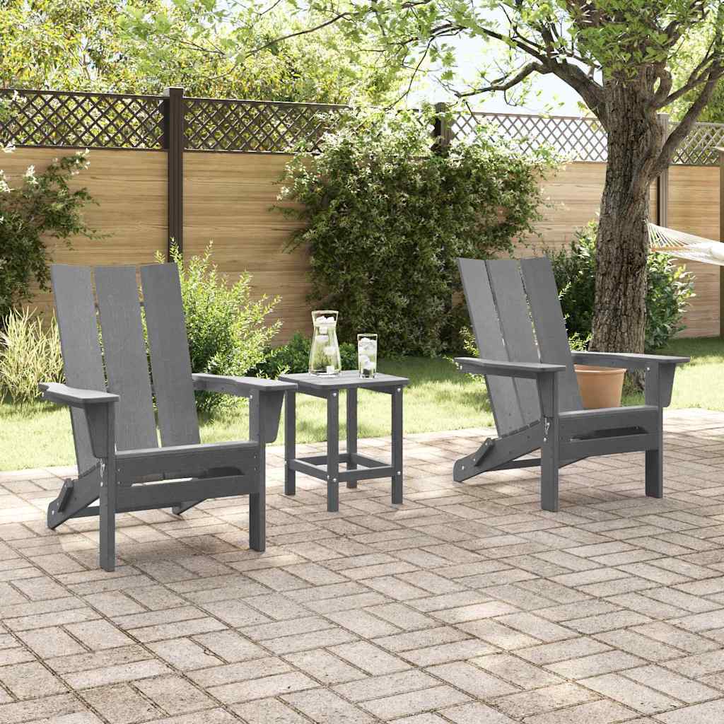 Sedia da Giardino 3 pcs Grigio chiaro 80.5 x 74.5 x 92 cm