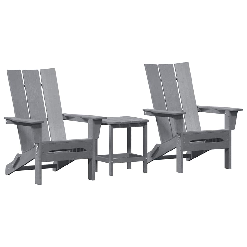 Sedia da Giardino 3 pcs Grigio chiaro 80.5 x 74.5 x 92 cm