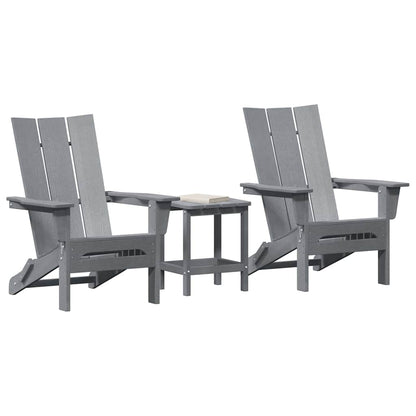 Sedia da Giardino 3 pcs Grigio chiaro 80.5 x 74.5 x 92 cm