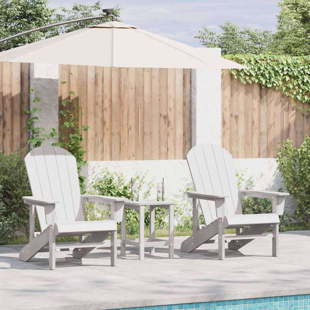 Sedia da Giardino 3 pcs Bianco Polietilene