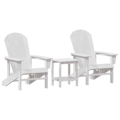 Sedia da Giardino 3 pcs Bianco Polietilene