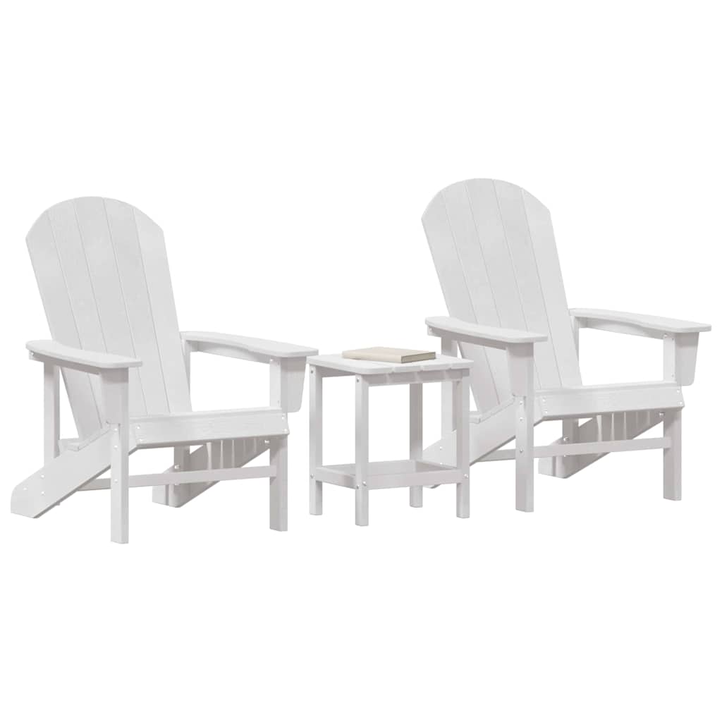 Sedia da Giardino 3 pcs Bianco Polietilene