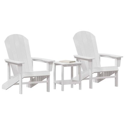 Sedia da Giardino 3 pcs Bianco Polietilene