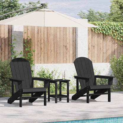 Sedia da Giardino 3 pcs Nero Polietilene | homemem39