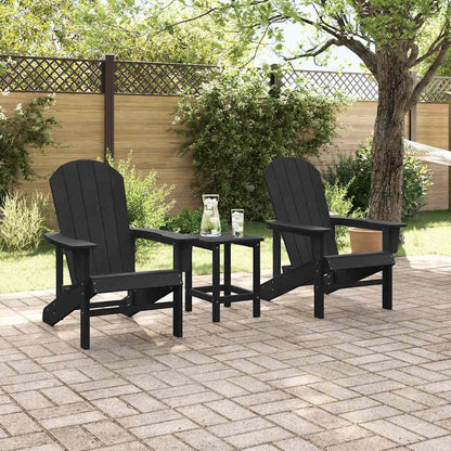 Sedia da Giardino 3 pcs Nero Polietilene | homemem39