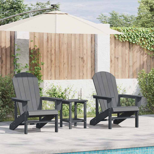 Sedia da Giardino 3 pcs Grigio chiaro Polietilene