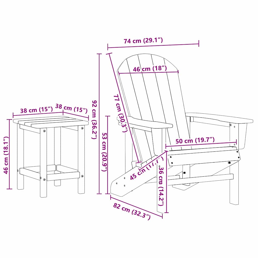 Sedia da Giardino 3 pcs Grigio chiaro Polietilene