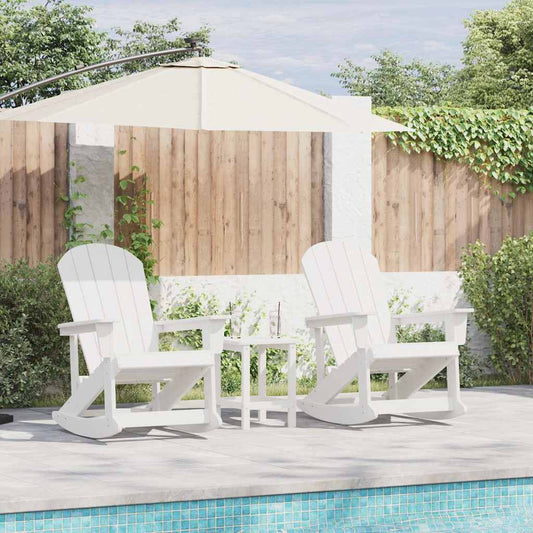 Sdraio Rocking Adirondack 2 pcs Bianco HDPE | homemem39
